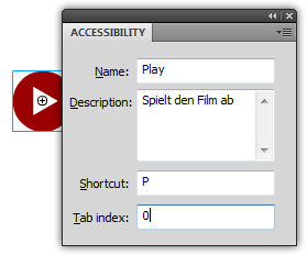 Das Adobe Flash Accessibility-Panel